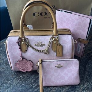 Coach Rowan Reg. Size PINK and Accessories Bundle!!! NWT